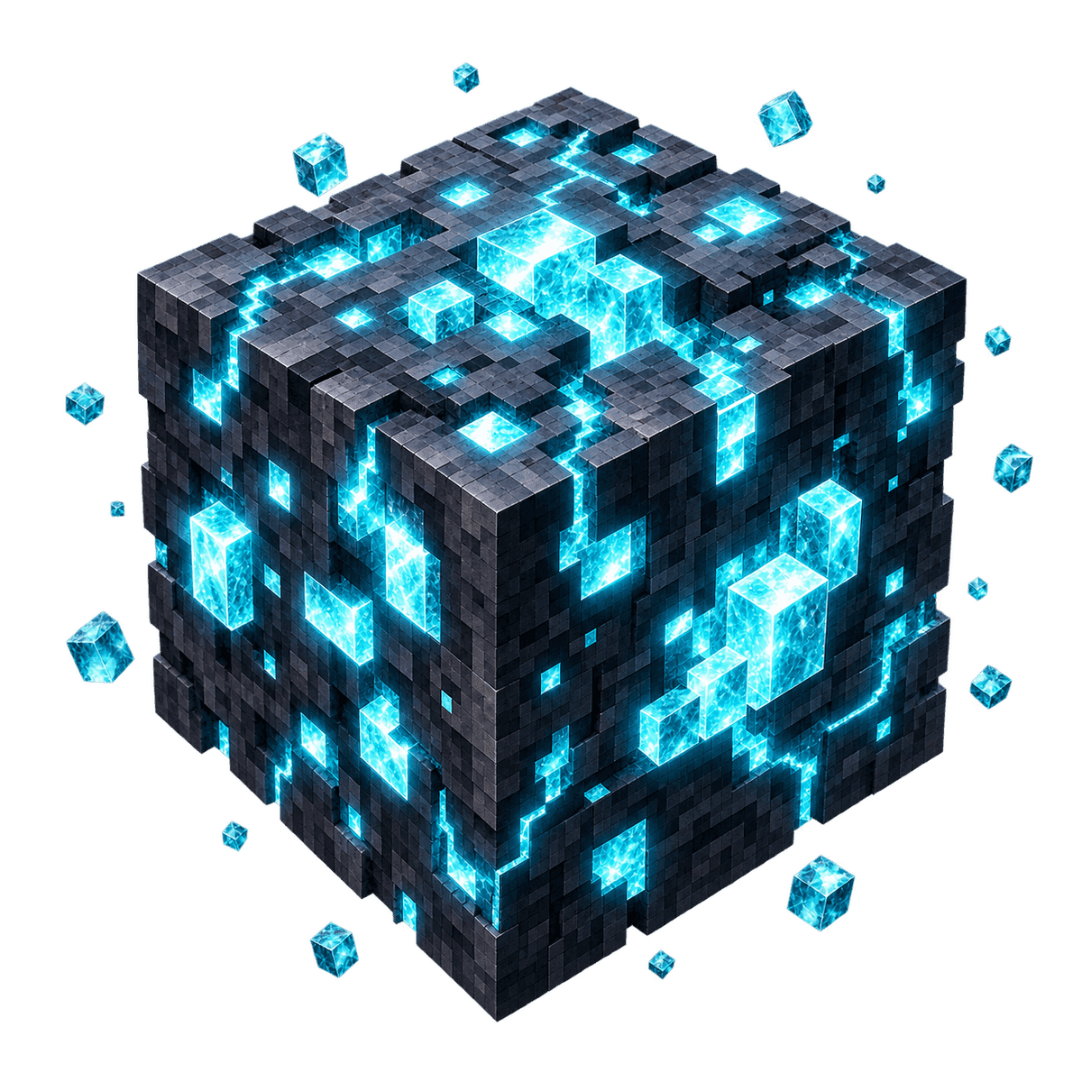 A glowing diamond-ore block